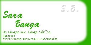 sara banga business card